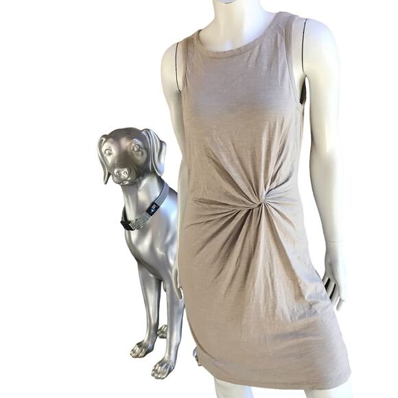 Gap Twist Front Tan Sleeveless Cotton Modal Dress Women's Size Small - Picture 1 of 5
